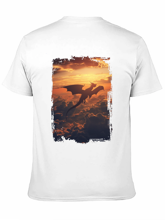 Dragon Sunset Graphic Tee - Mens Black T-Shirt