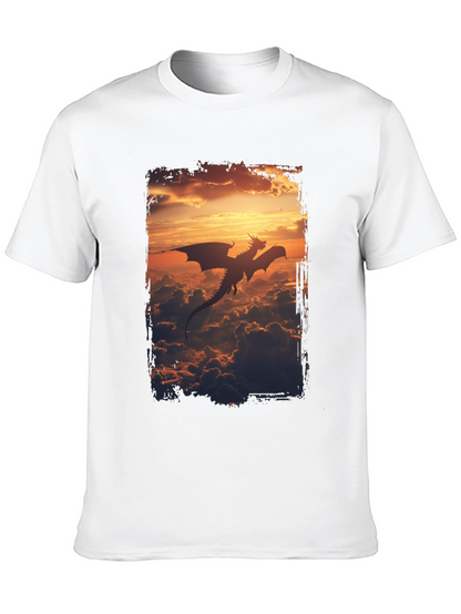 Dragon Sunset Graphic Tee - Mens Black T-Shirt