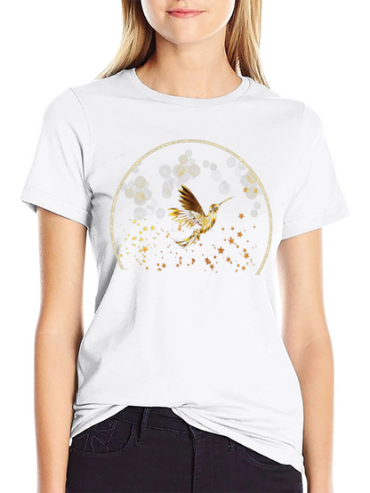 Hummingbird Graphic Tee - Stylish Black T-Shirt