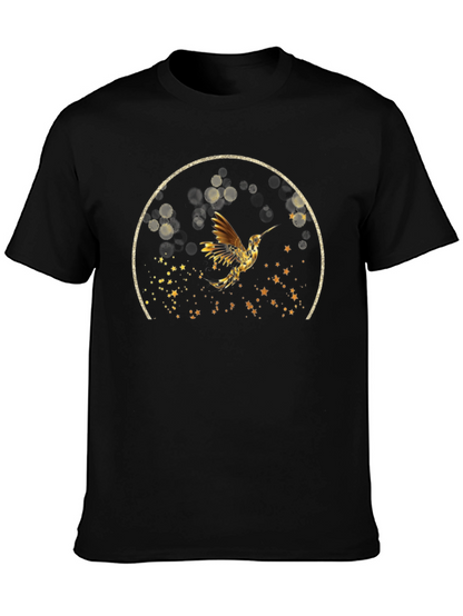 Hummingbird Graphic Tee - Stylish Black T-Shirt