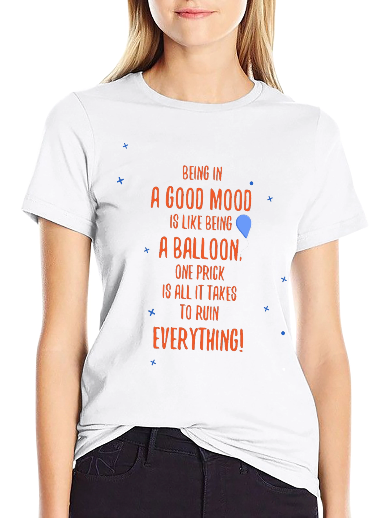 Funny Mood Balloon Graphic Tee - Humor T-Shirt