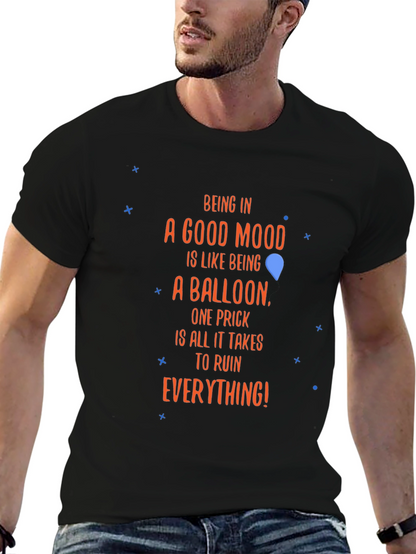 Funny Mood Balloon Graphic Tee - Humor T-Shirt