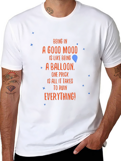 Funny Mood Balloon Graphic Tee - Humor T-Shirt