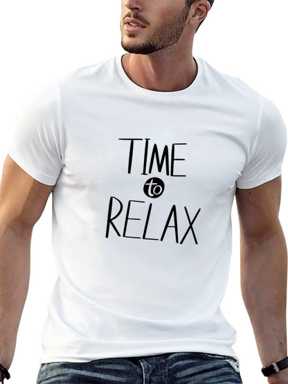 Time to Relax Black Graphic T-Shirt