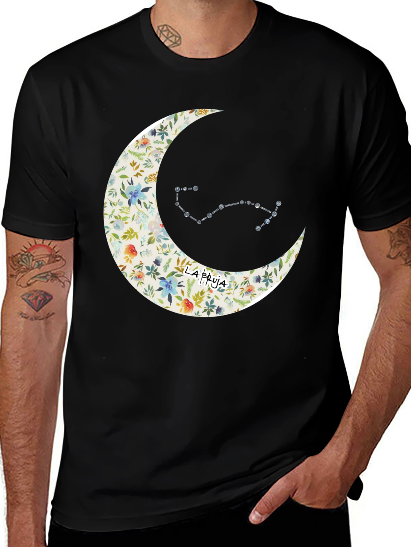 Floral Moon & Constellation Graphic Tee