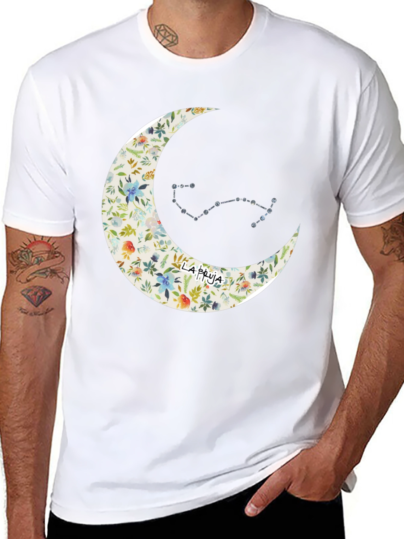 Floral Moon & Constellation Graphic Tee