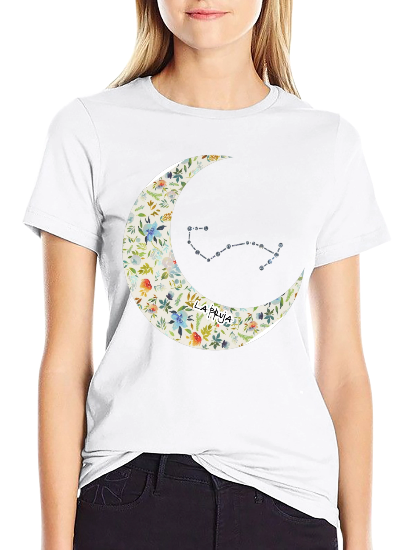 Floral Moon & Constellation Graphic Tee