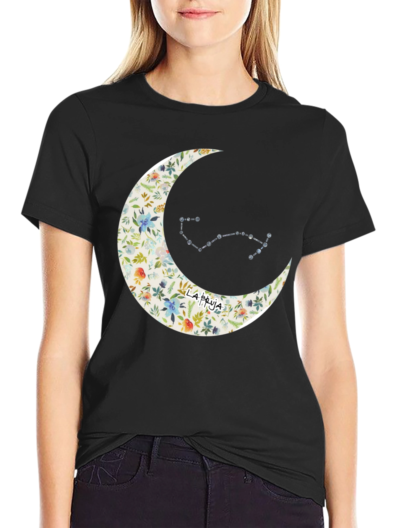 Floral Moon & Constellation Graphic Tee