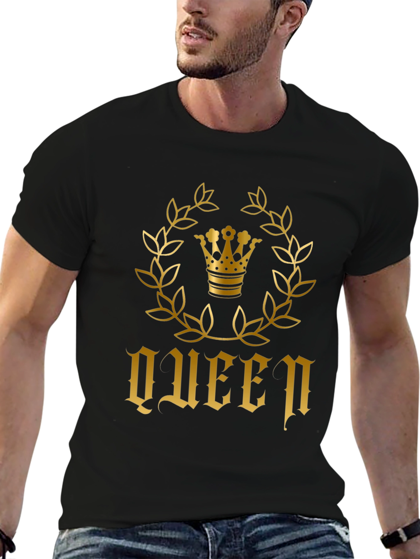 Queen Crown Graphic T-Shirt - Black