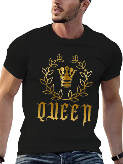 Queen Crown Graphic T-Shirt - Black