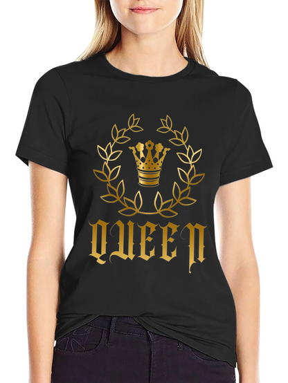 Queen Crown Graphic T-Shirt - Black