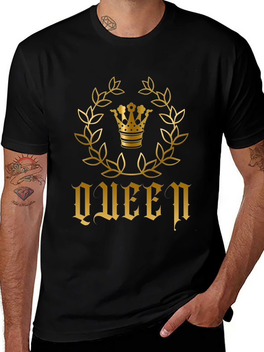 Queen Crown Graphic T-Shirt - Black