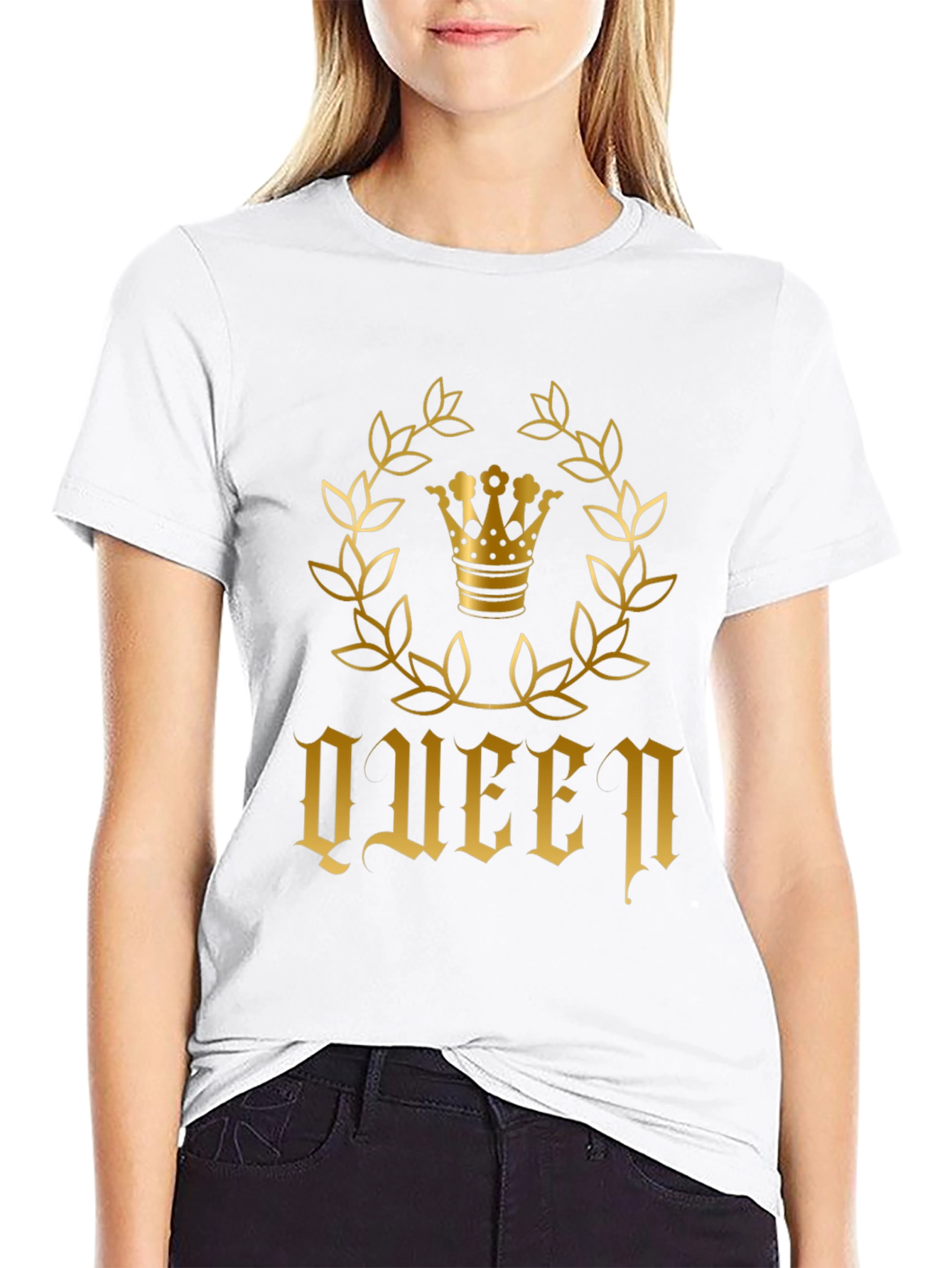 Queen Crown Graphic T-Shirt - Black