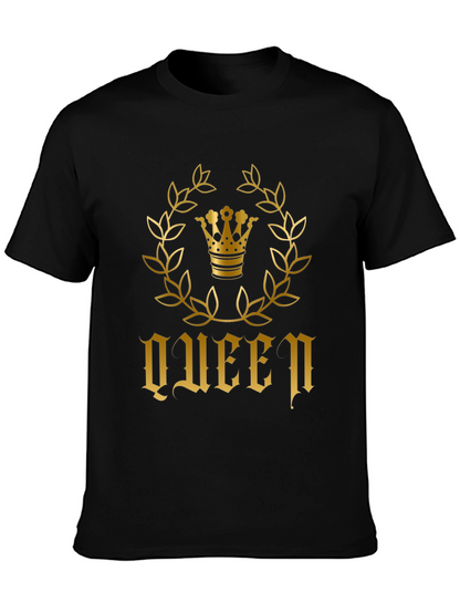 Queen Crown Graphic T-Shirt - Black