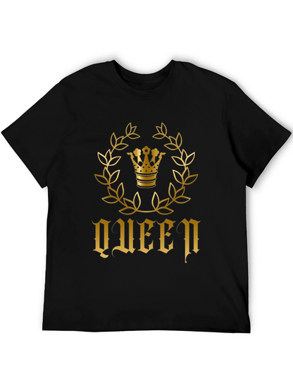 Queen Crown Graphic T-Shirt - Black
