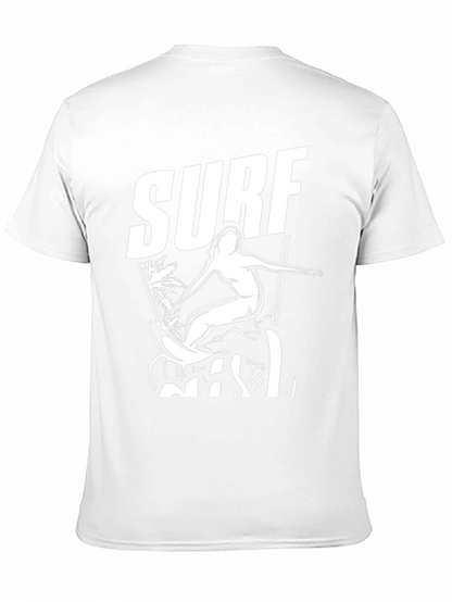 Surf Girl Graphic Tee - Black Cotton T-Shirt