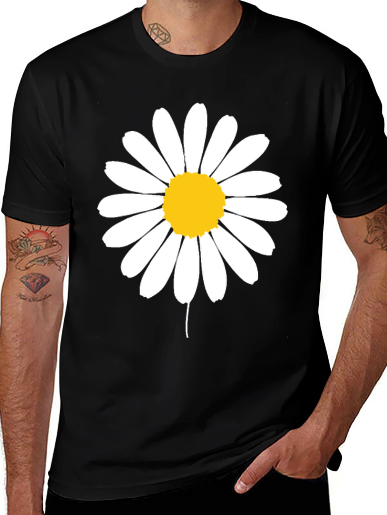 Daisy Graphic Black T-Shirt