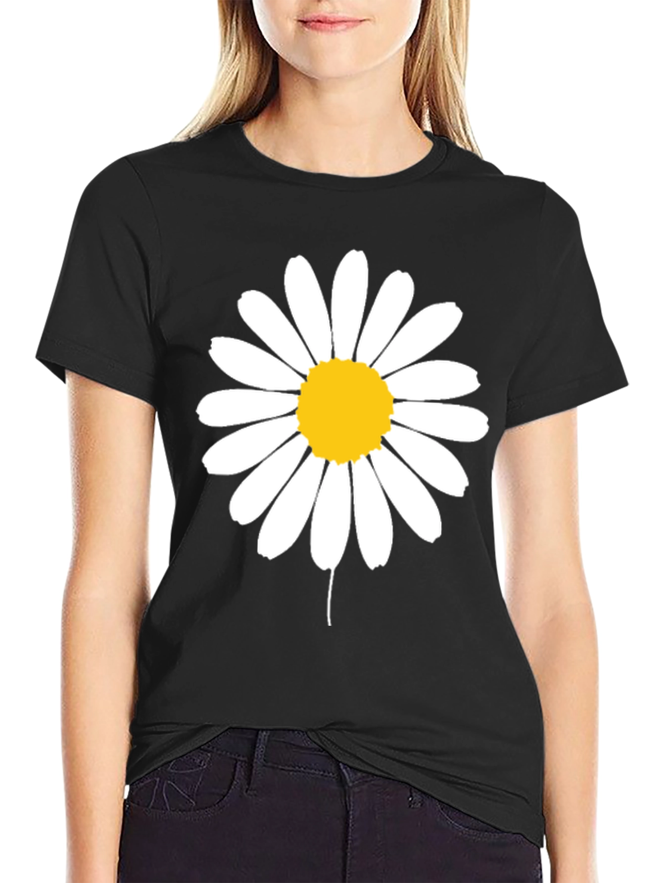 Daisy Graphic Black T-Shirt