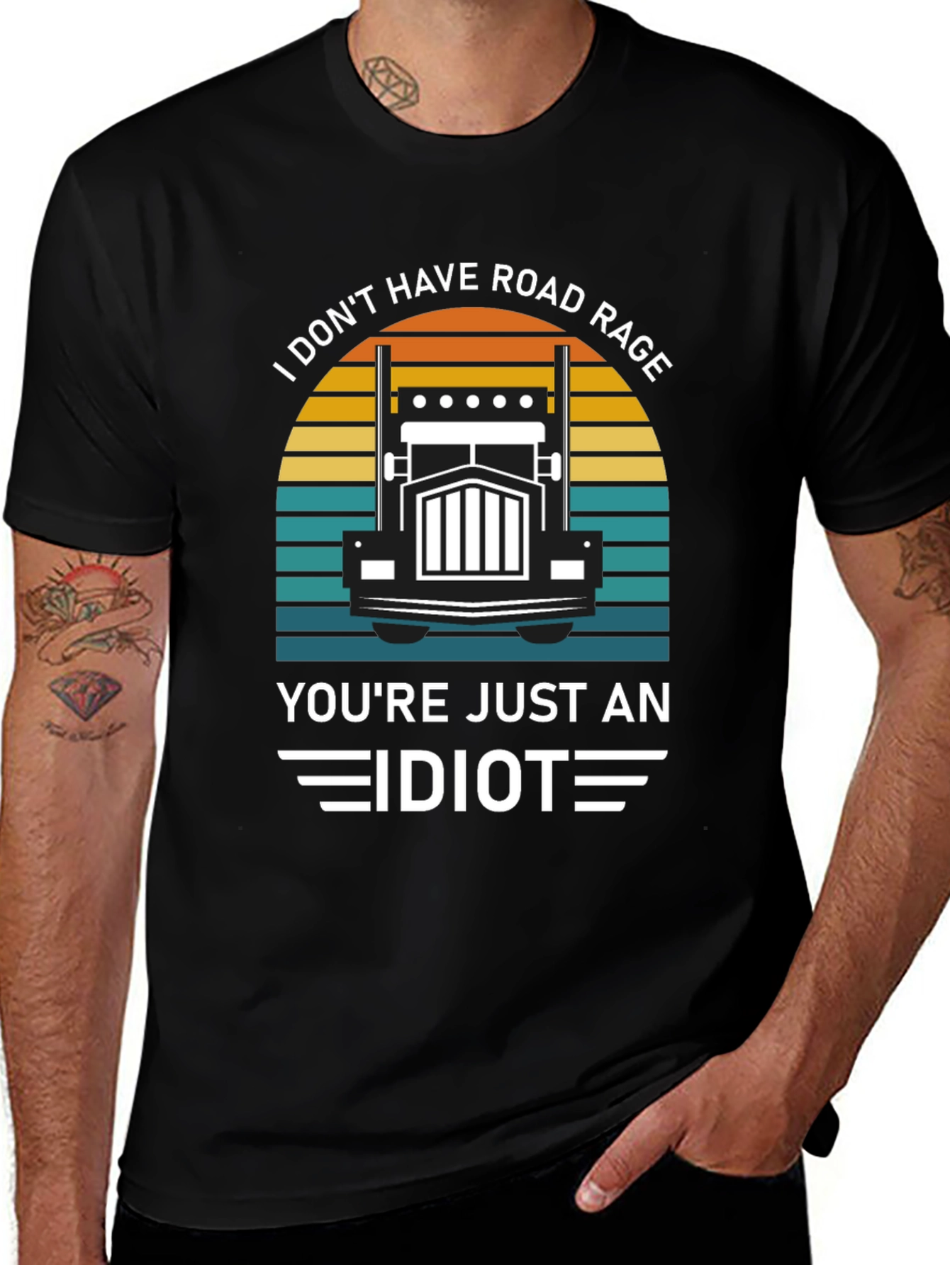 Road Rage Trucker Humor Graphic T-Shirt