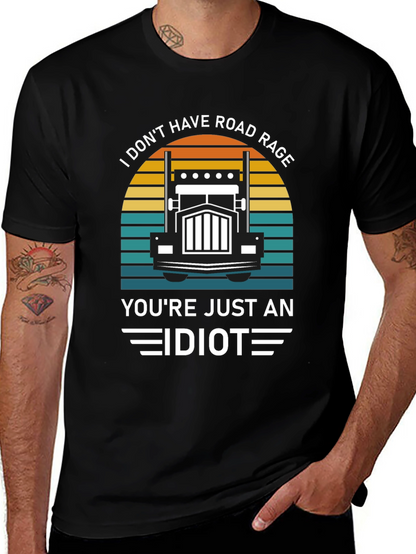 Road Rage Trucker Humor Graphic T-Shirt