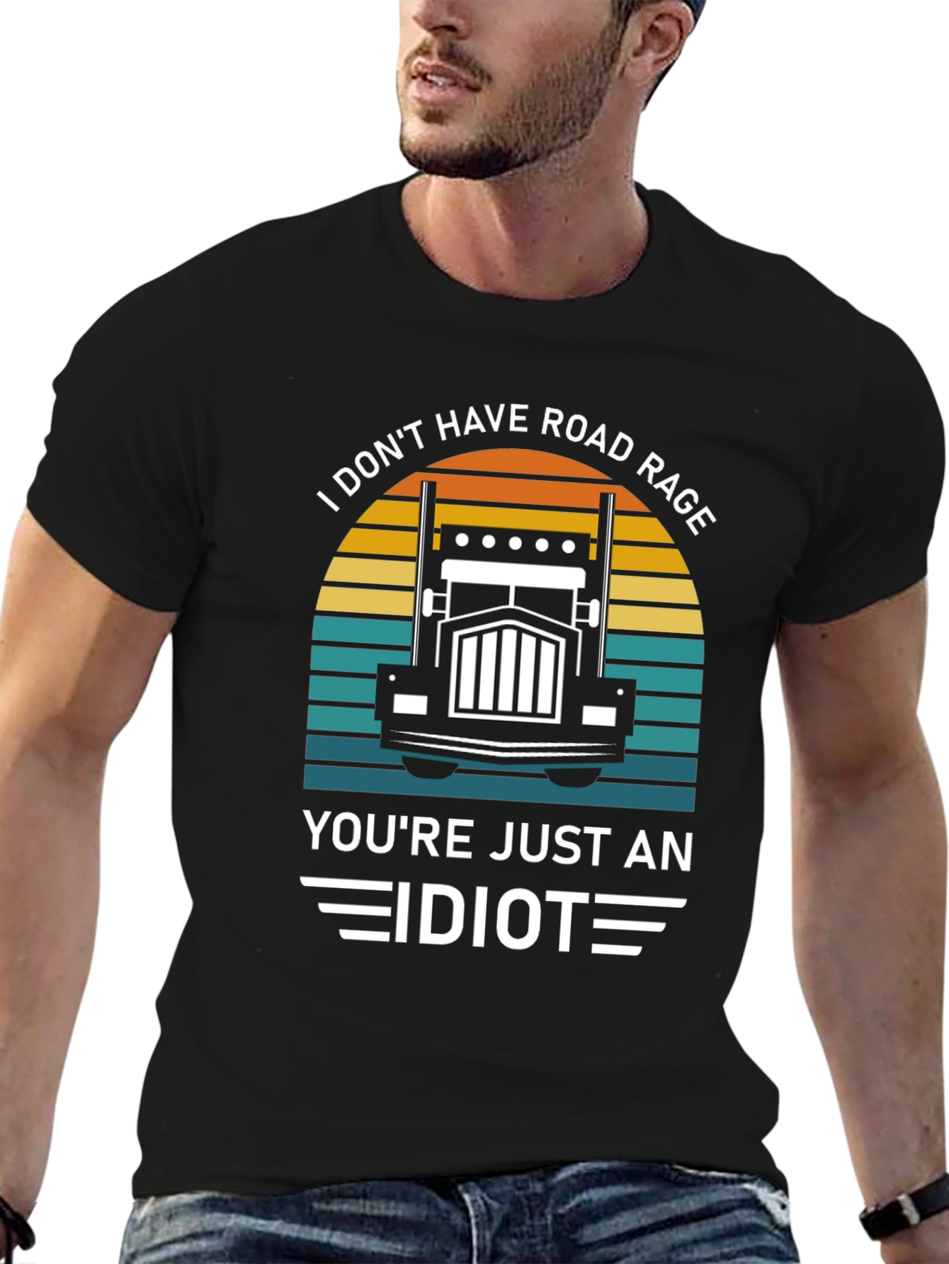 Road Rage Trucker Humor Graphic T-Shirt