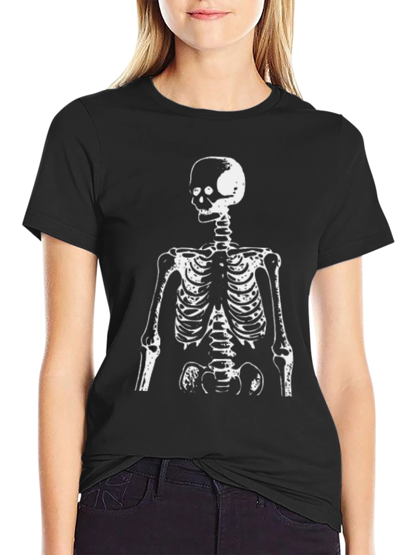 Skeleton Graphic Tee - Black Crewneck