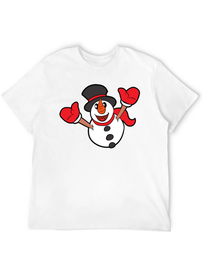 Festive Snowman Graphic T-Shirt - Black