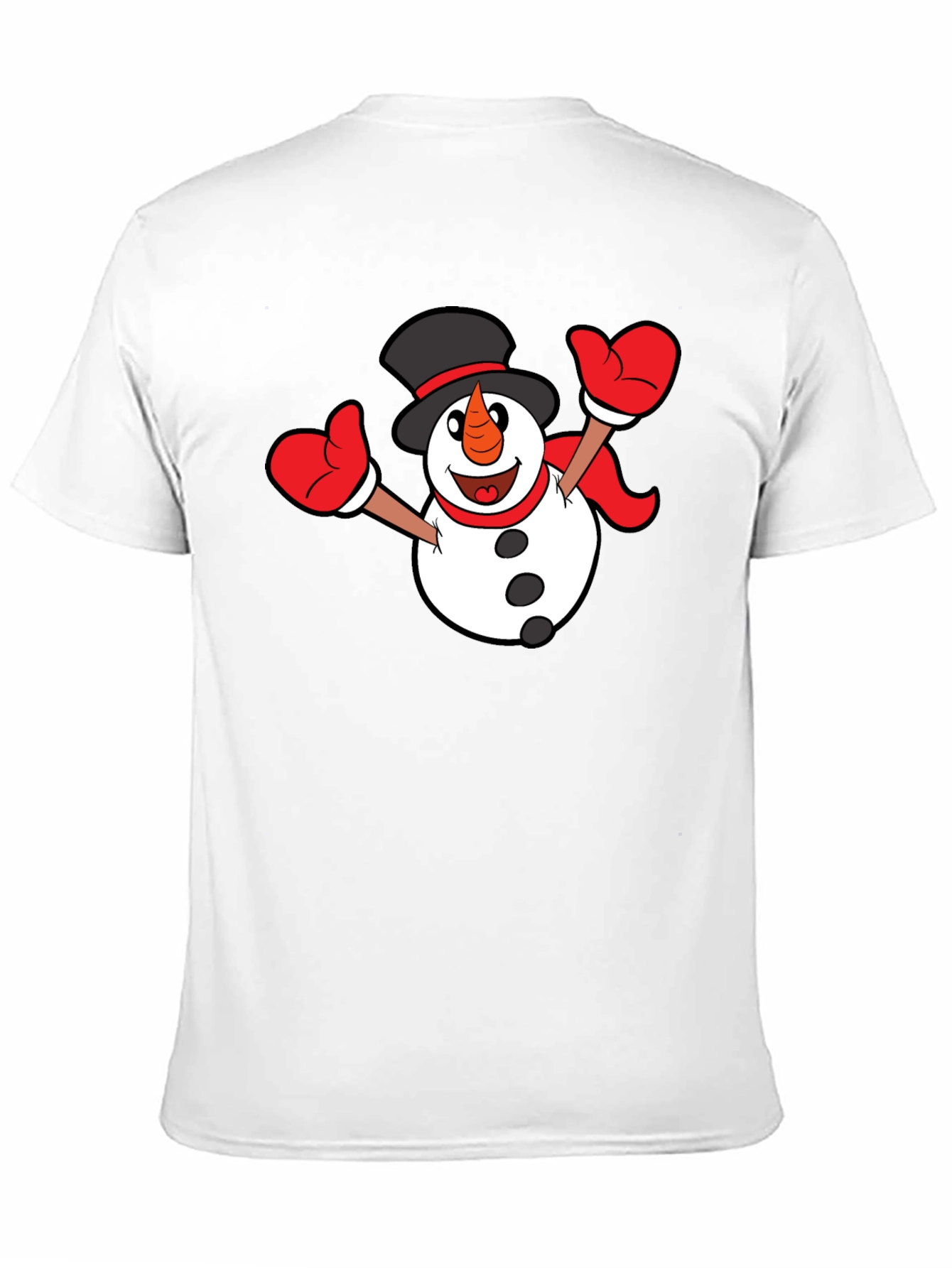 Festive Snowman Graphic T-Shirt - Black