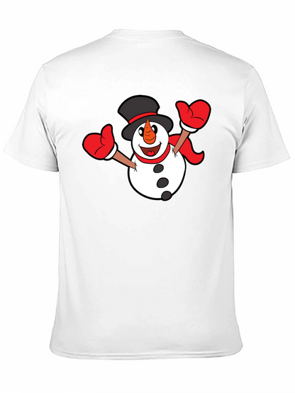 Festive Snowman Graphic T-Shirt - Black