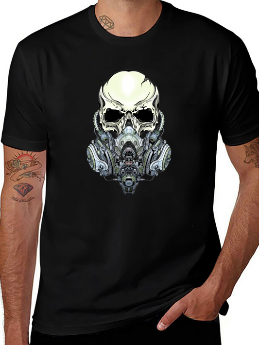 Skull Gas Mask Graphic Tee - Edgy Style
