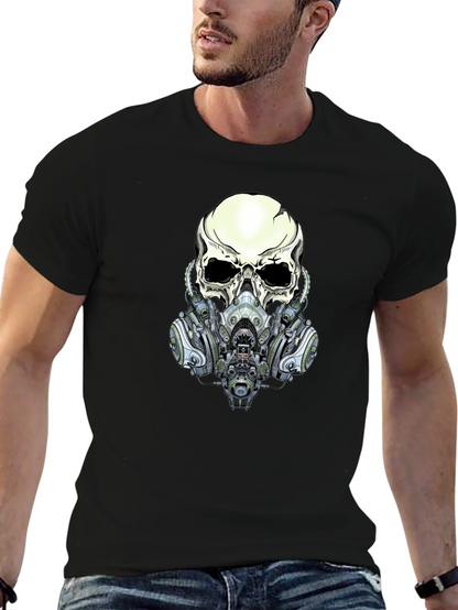 Skull Gas Mask Graphic Tee - Edgy Style