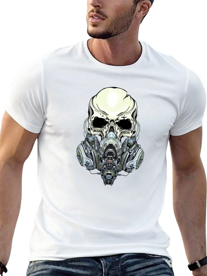 Skull Gas Mask Graphic Tee - Edgy Style