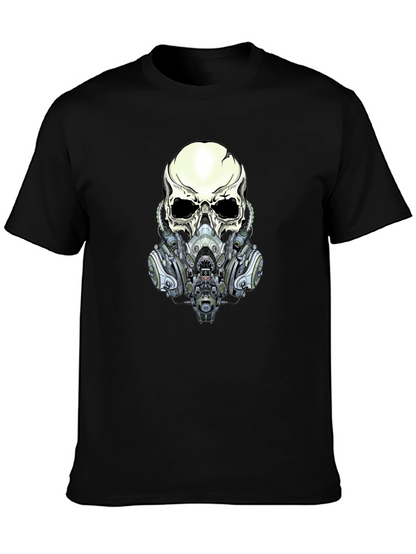 Skull Gas Mask Graphic Tee - Edgy Style