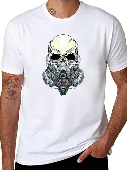 Skull Gas Mask Graphic Tee - Edgy Style