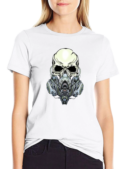 Skull Gas Mask Graphic Tee - Edgy Style