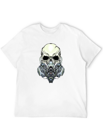 Skull Gas Mask Graphic Tee - Edgy Style