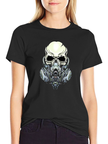 Skull Gas Mask Graphic Tee - Edgy Style