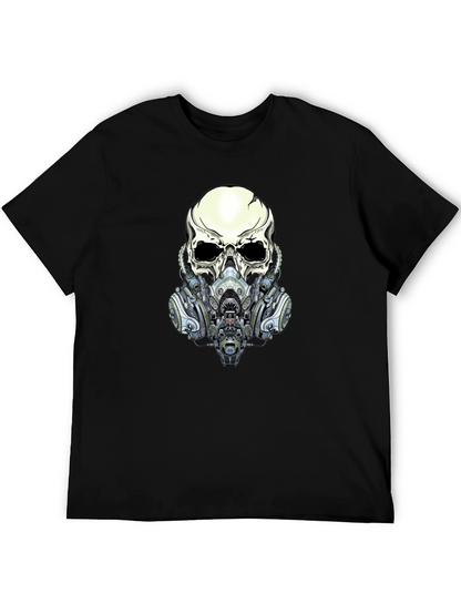 Skull Gas Mask Graphic Tee - Edgy Style