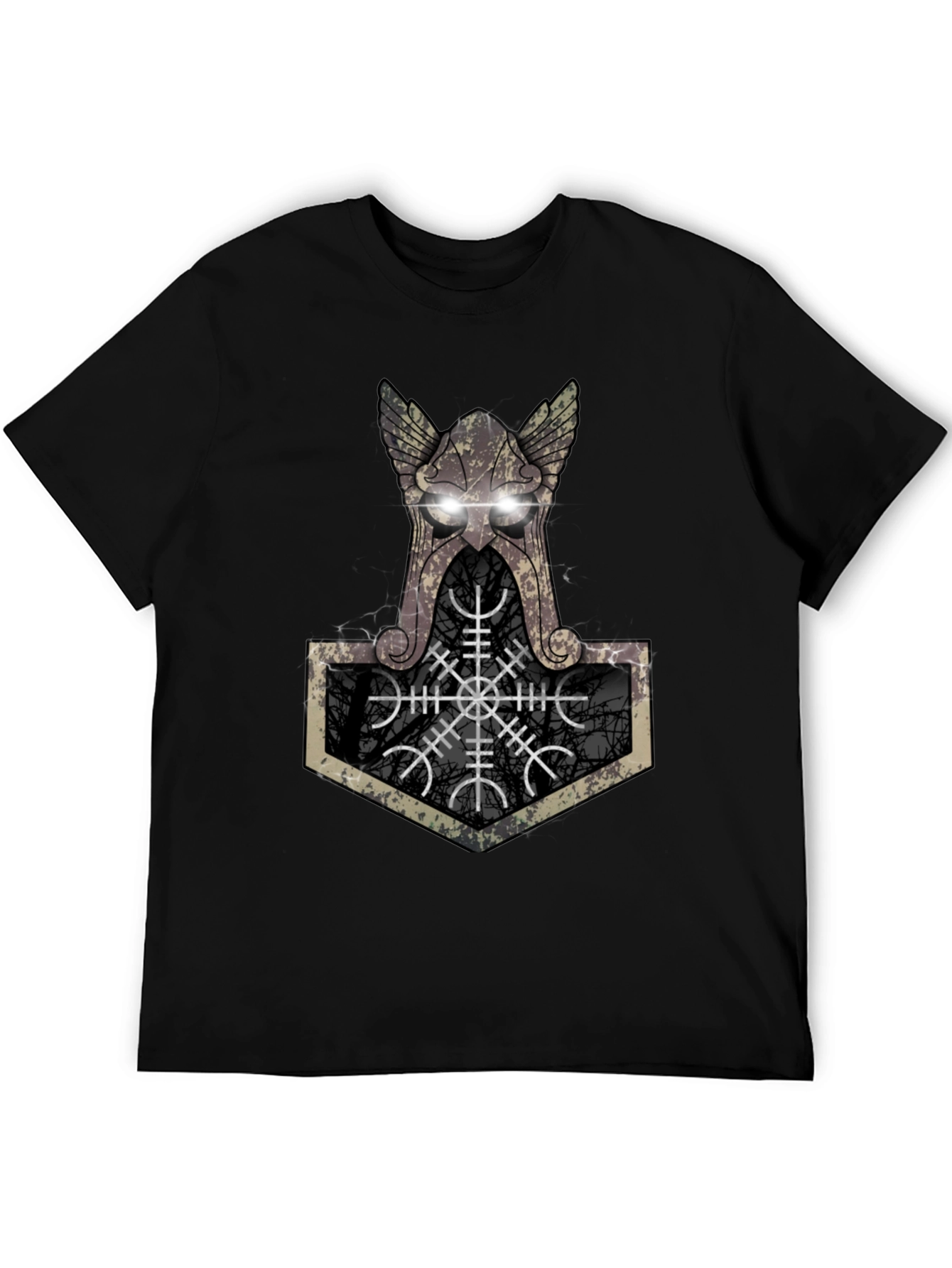Viking Hammer Graphic Tee - Black