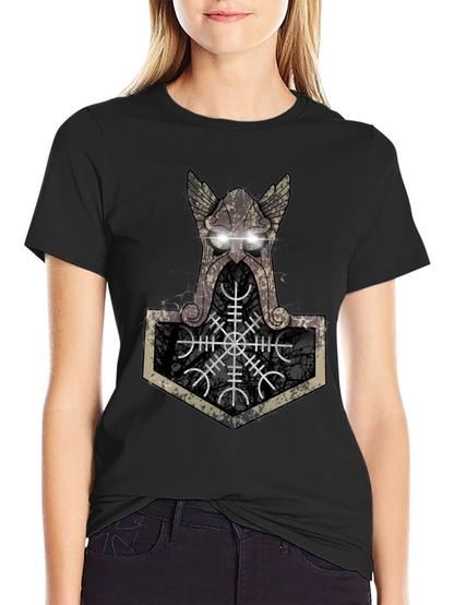 Viking Hammer Graphic Tee - Black