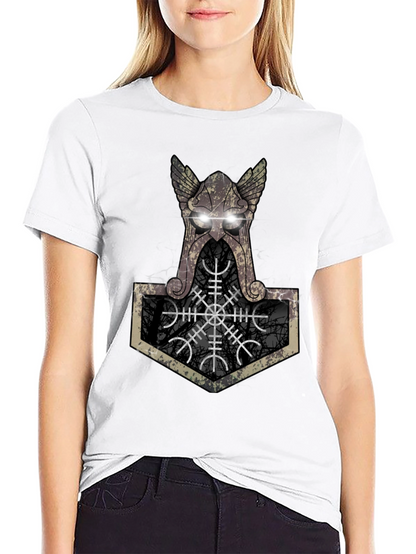 Viking Hammer Graphic Tee - Black