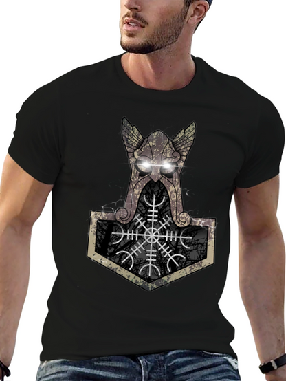 Viking Hammer Graphic Tee - Black