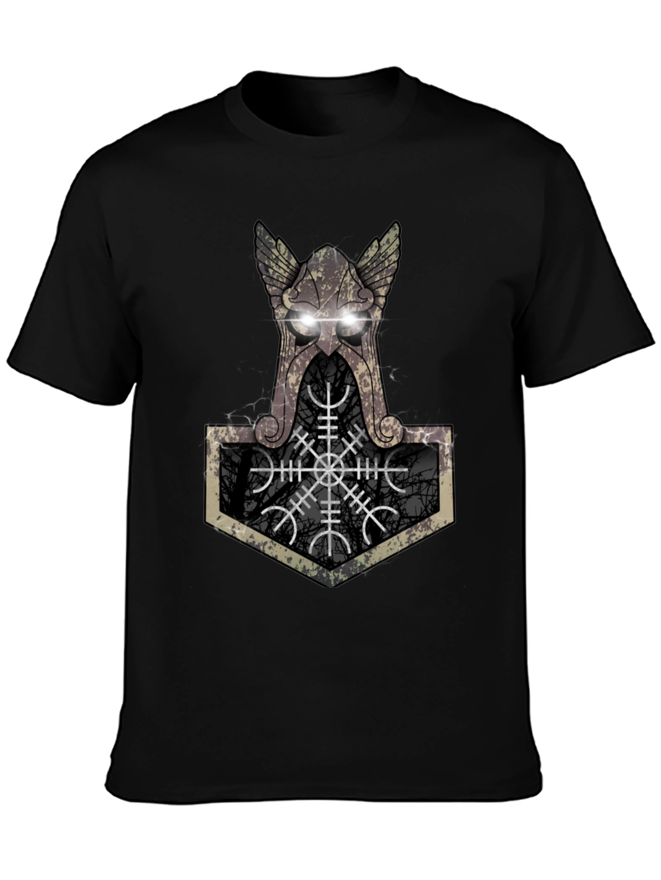 Viking Hammer Graphic Tee - Black