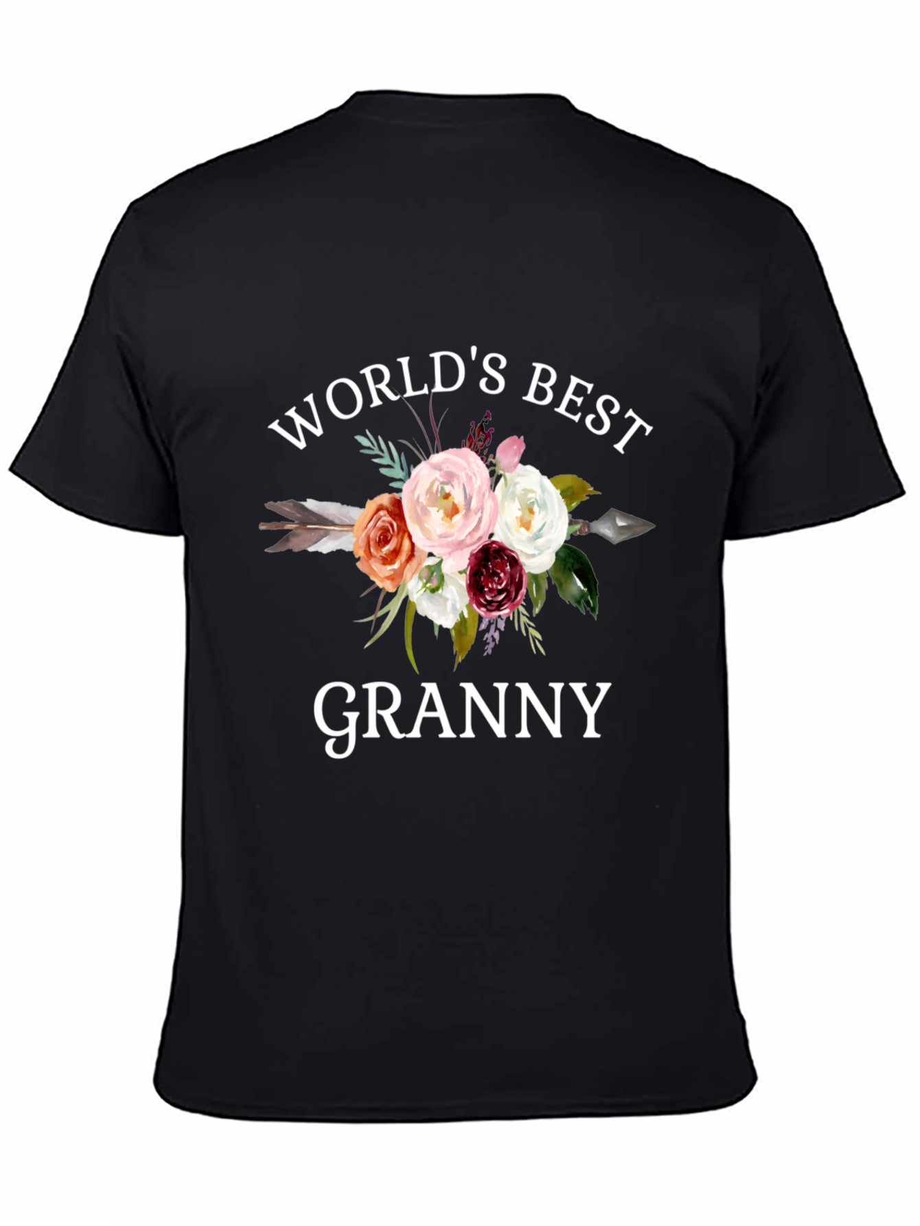Worlds Best Granny Floral Arrow T-Shirt