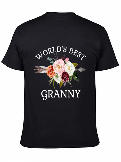 Worlds Best Granny Floral Arrow T-Shirt