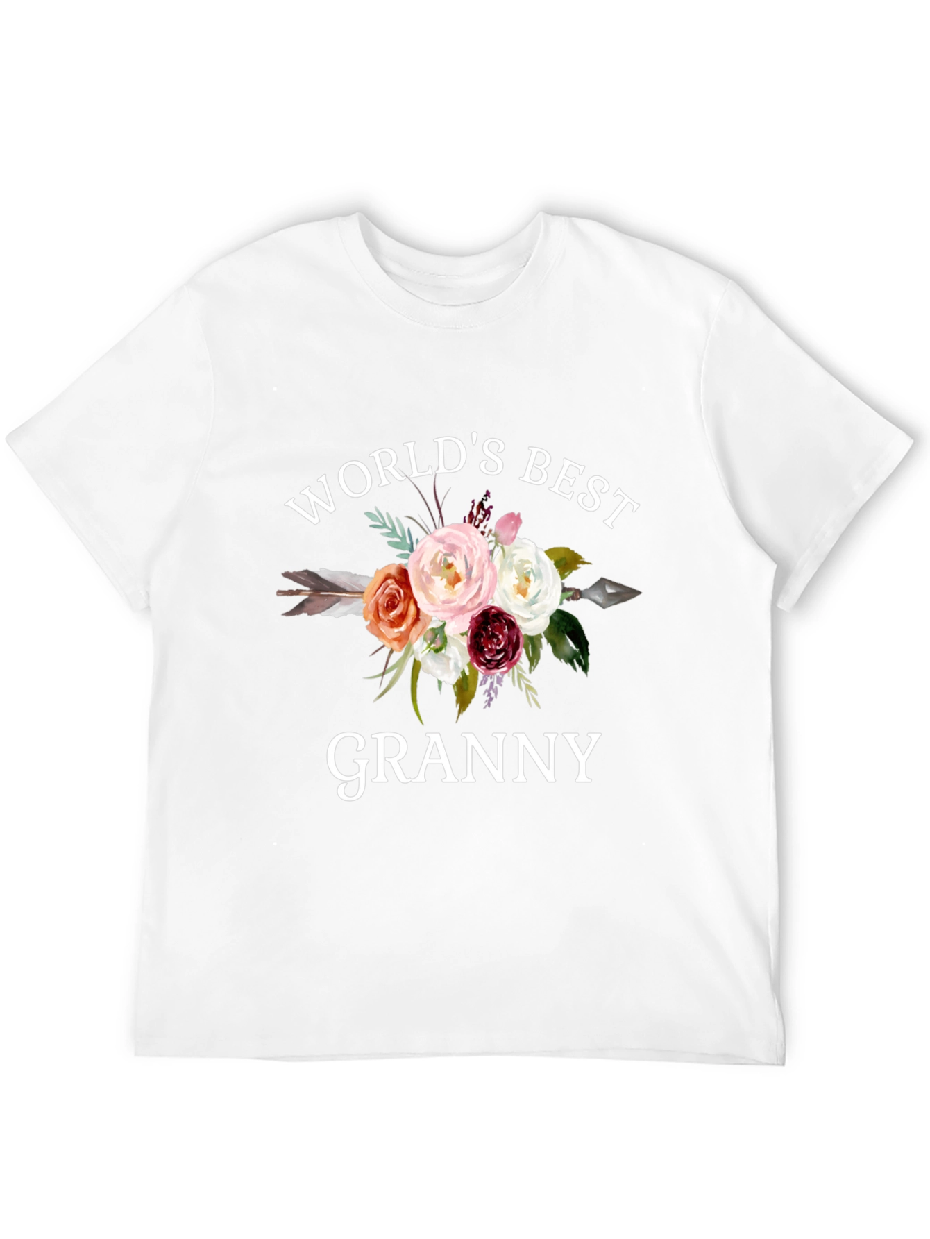 Worlds Best Granny Floral Arrow T-Shirt