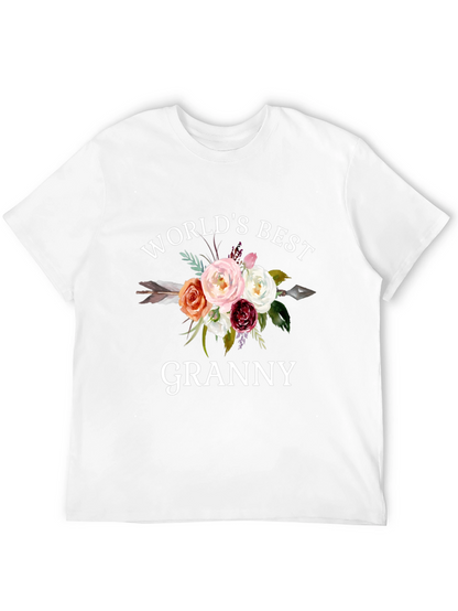 Worlds Best Granny Floral Arrow T-Shirt