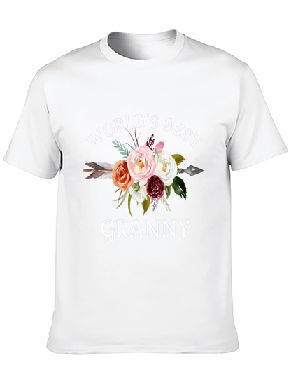 Worlds Best Granny Floral Arrow T-Shirt