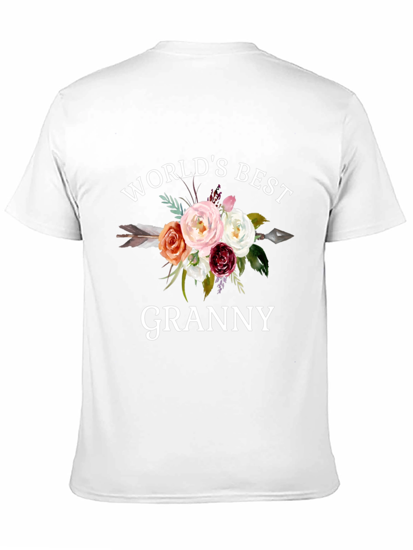 Worlds Best Granny Floral Arrow T-Shirt