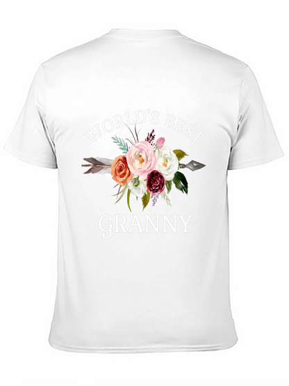 Worlds Best Granny Floral Arrow T-Shirt